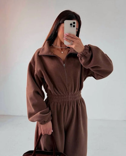 Sports and Leisure Contrast Color Jumpsuit Fashion Trend Street Jumpsuit Women’s Suit New Women Clothing