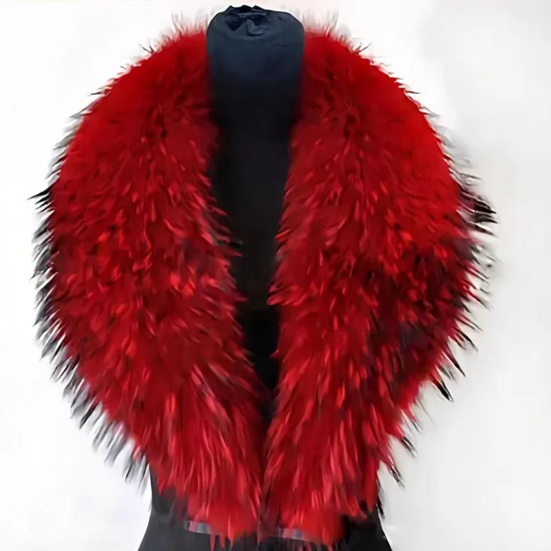 Winter Real Fox Fur Collar Woman Furry Natural Raccoon Fur Scarf Shawls Luxury Neck Warmer Wraps For Coat Fur Scarves Large Size