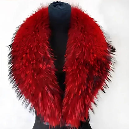 Winter Real Fox Fur Collar Woman Furry Natural Raccoon Fur Scarf Shawls Luxury Neck Warmer Wraps For Coat Fur Scarves Large Size