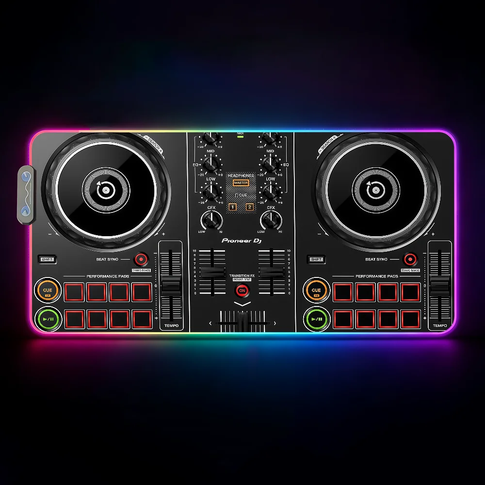 Music Pioneer DJ  Mouse Pad Waterproof RGB LED Light Colorful Game Keyboard Non-slip Cover Desk-mat Surface