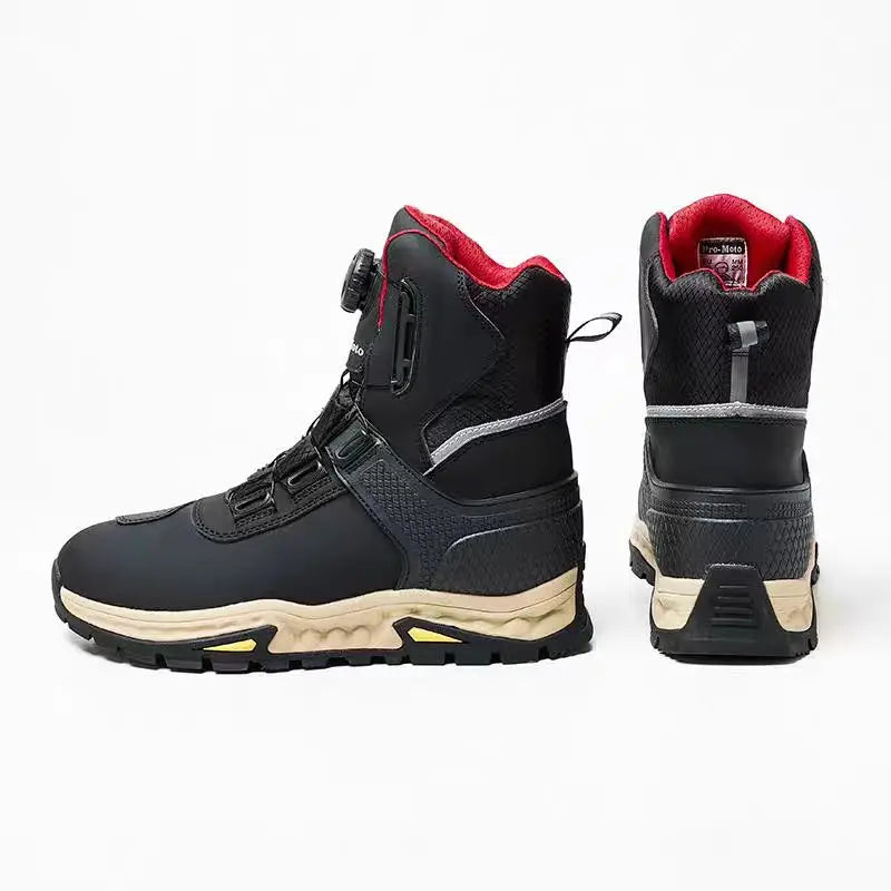 Motorcycle Men Boots Waterproof Breathable Anti-fall Rider Road Racing Casual Boot Gear Shift Rubber Sole Reflective Bike Shoes