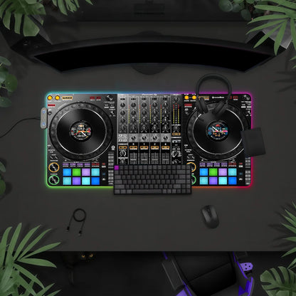 Music Pioneer DJ  Mouse Pad Waterproof RGB LED Light Colorful Game Keyboard Non-slip Cover Desk-mat Surface