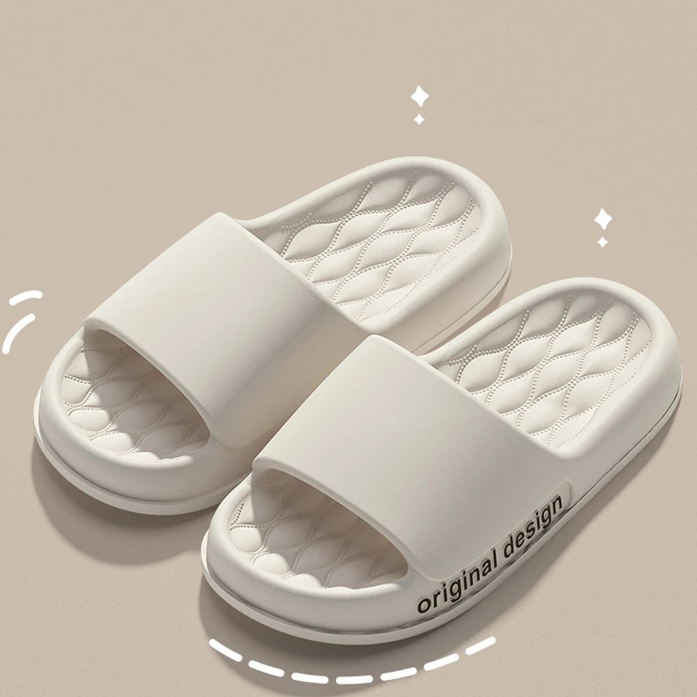 Smile Pop Men Slippers House Shower Bathroom Shoes EVA Beach Slides Fashion Soft Cloud Slippers Summer Men Antiskid Sandals