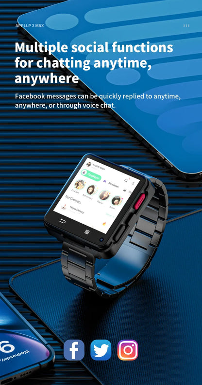New LOKMAT APPLLP 2 MAX 4G Smart Watch Men 2.64 Inch Large Screen 4GB 64GB Google Play Game Waterproof Android 11.0 Smartwatch