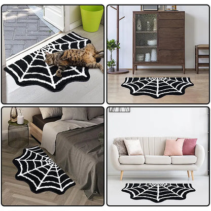 Halloween Bath Mat Gothic Bedroom Carpet Spider Web Floor Bathroom Home Decor Decoration Kitchen Living Rugs Room Rug Mats