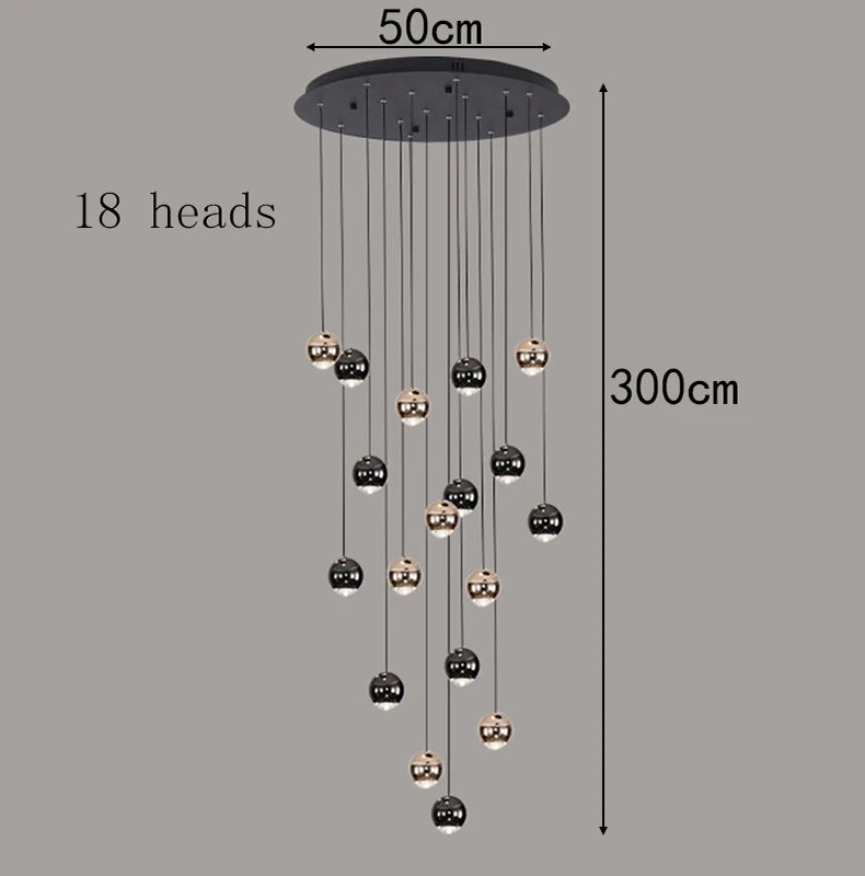 Modern Crystal stair chandelier lights indoor lighting Ceiling lamp hanging light led Chandeliers for living room indoor lightin