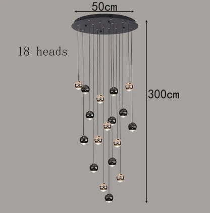 Modern Crystal stair chandelier lights indoor lighting Ceiling lamp hanging light led Chandeliers for living room indoor lightin