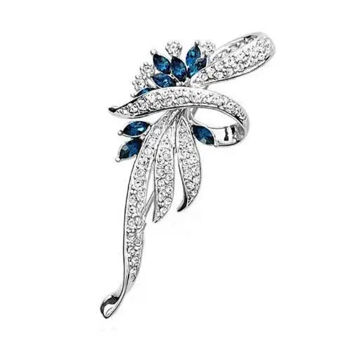Elegant Crystal Bauhinia Brooches for Women Fashion Rhinestone Bouquet  Brooch Wedding Jewelry Clothing Coat Lapel Pins