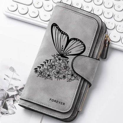 Heart-Shaped Animal Paw Butterfly Print Design Women Wallets Card Coin Wallet for Girls Purse ID Wallets Female Coin Purse Gift