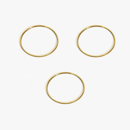 GHIDBK 0.5mm Extremely Thin Stainless Steel Anti-Tarnish Rings for Women Fashion Simple 18K Pvd Gold Plated Ring Office Style