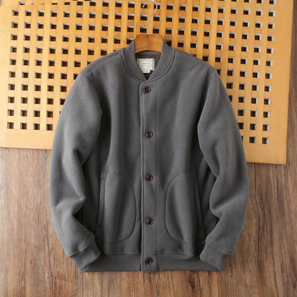Winter New Men's Baseball Coats Double-sided Polar Fleece Soft Warm Men Jackets Thicken Casual Windbreak Outwear Male Streetwear