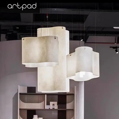 Designer Cloud Pendant Light for High Ceiling Lobby Wabi Sabi LED Hanging Chandelier For Parlor Restaurant Hotel Project Lights