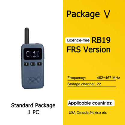 Retevis RB619 Mini Walkie Talkie PMR446/FRS 1650mAh Portable Long Range Two Way Radio Type-C Programmable for Restaurants Hotels