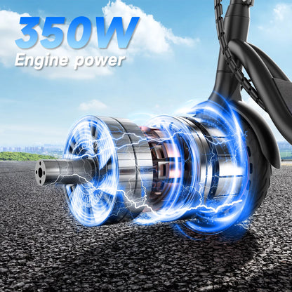 8.5'' Solid Tire Electric Scooter, 350W Powerful Motor & 19MPH Top Speed, 16 Miles Range, Lightweight E-Scooter with EABS & Drum Brake for Teens and Adults