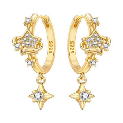 Original 925 Sterling Silver Heart Vintage Luxury Earrings Fashion 18K Gold Hoop Earrings for Women Piercing Jewelry Aretes 2026