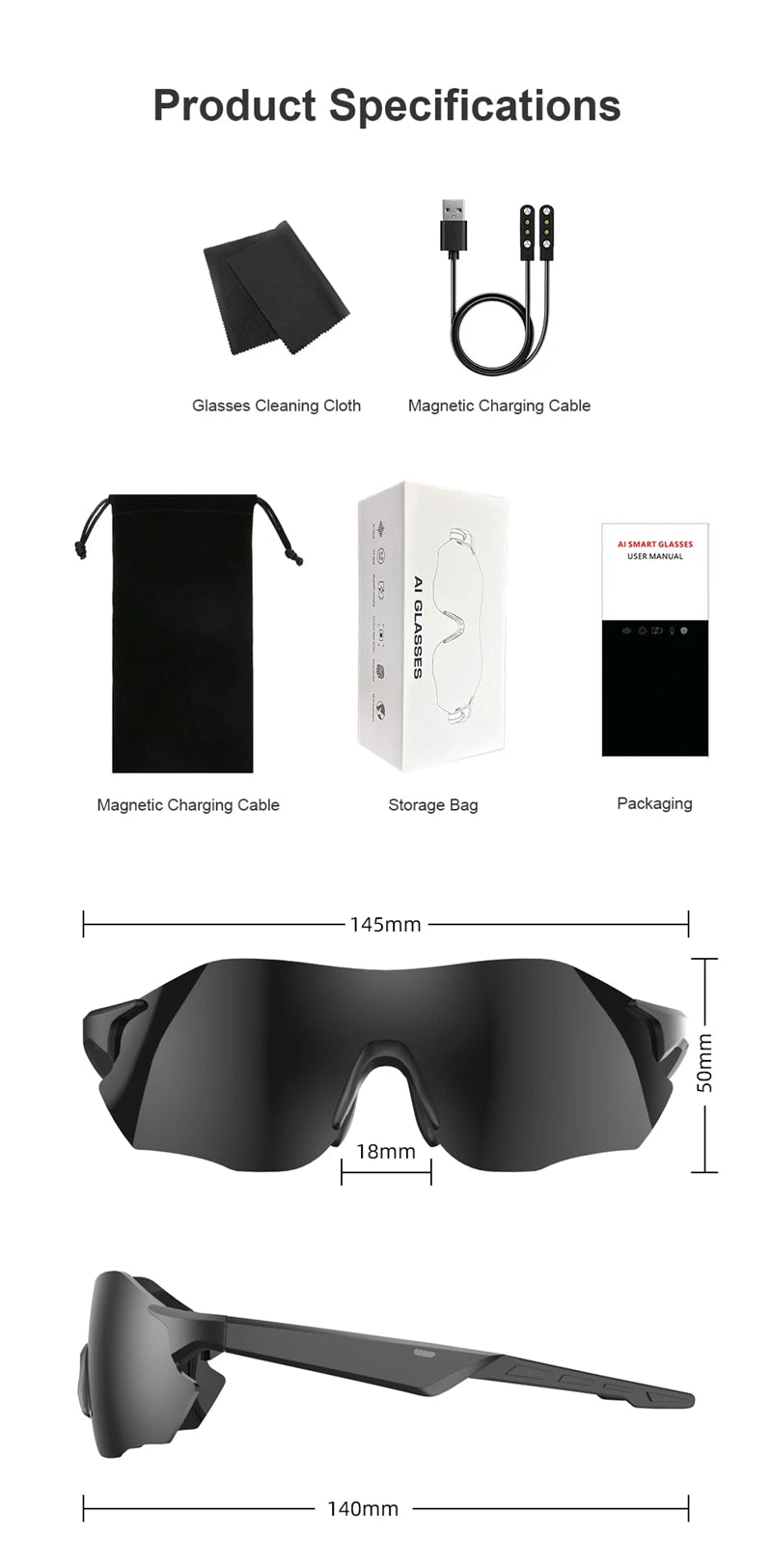 Smart Glasses Lightweight Auto-Tinting AI Glasses with Real-Time Simultaneous Translation Earbuds 2-in-1 Sunglasses