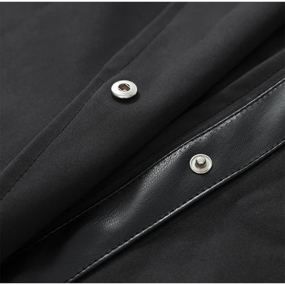 Women Black Long Solid Color Trench Coat Stand Collar Loose Drop Shoulder Single-breasted Windbreaker Lady Commute Outing Wear