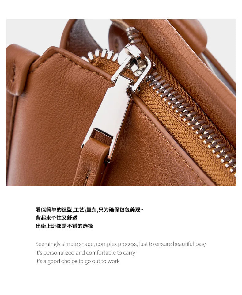Women's Genuine Grade Cow Leather Bag Luxury Designer Ladies Shoulder Crossbody Purse Bag Female Cowhide Large Capacity Tote Bag