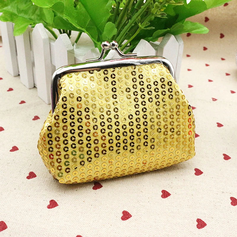 Sequins Decor Coin Purse, Women's Stylish Kiss Lock Storage Bag For Lipstick & Key, For Carnaval Party Use & For Music Festival