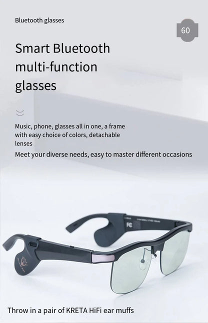 Bluetooth Smart Glasses, Directional Audio Speaker, Polarized, High Quality, Music, Speech Control, Play Phone Call,Sunglasses