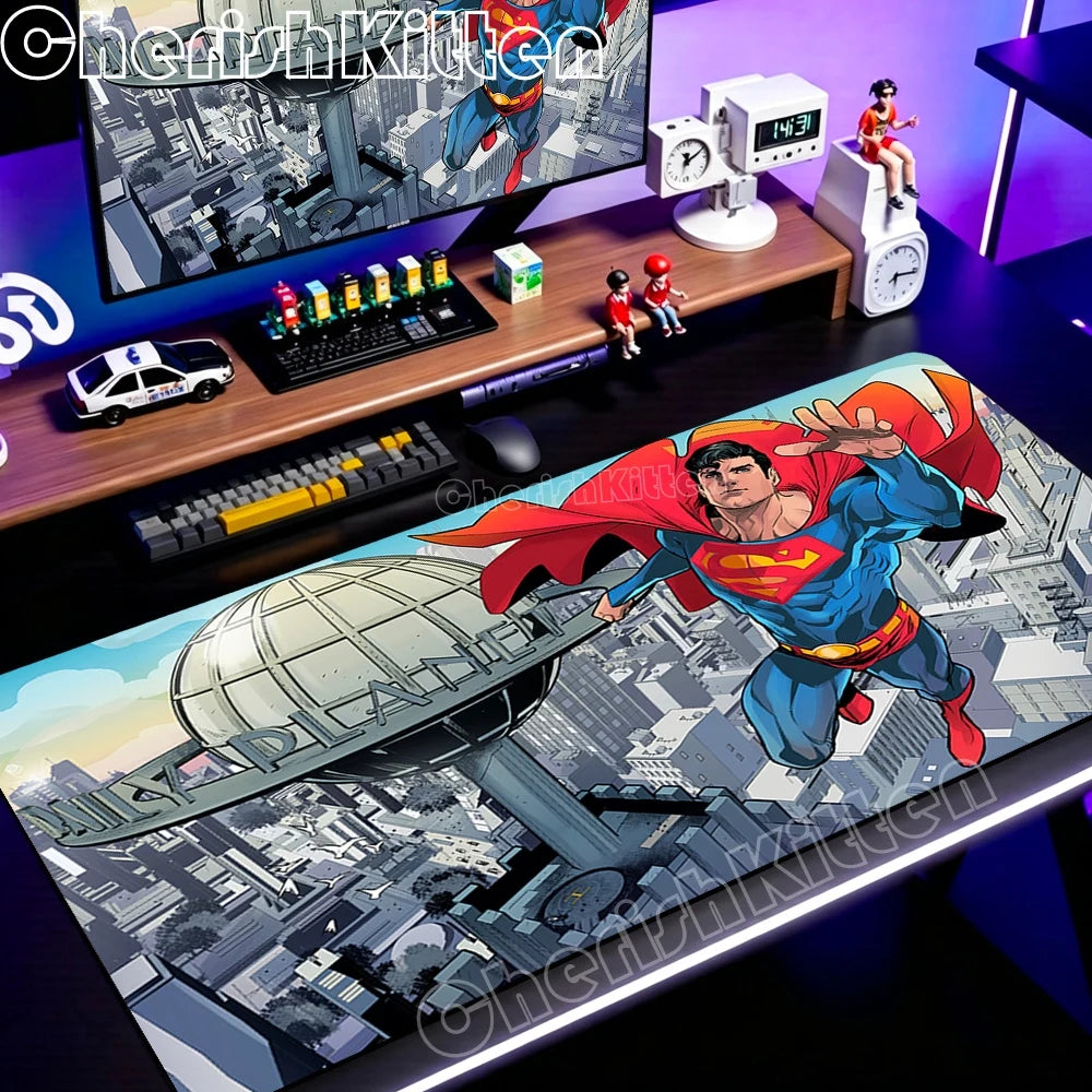PC Office Speed Gamer Keyboard Mousepad Anime S-Superman Mouse Pad Laptop Gaming Accessories XXL Desk Mat 90x40 Non-slip Carpet