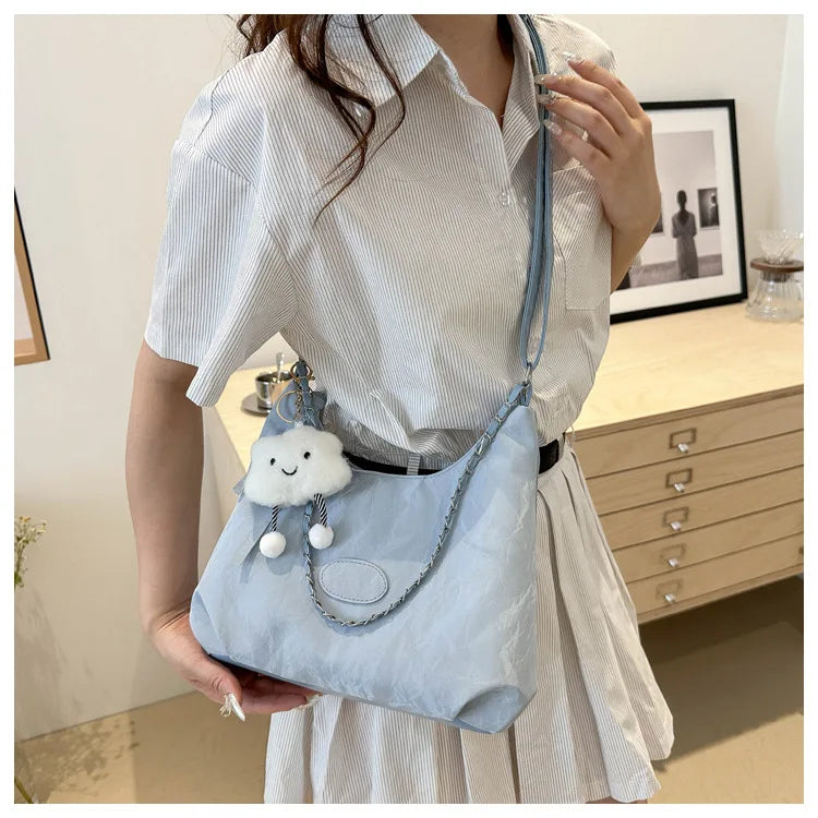 New Summer Chain Commuting Bag, Casual Student Soft Face Large Capacity Bag for Women, Fashion Single Shoulder Crossbody Bags
