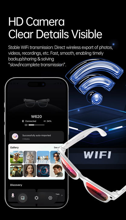 AI Smart Glasses with 8MP Camera Video Recording 100+ Languages Translation Sunglasses Bluetooth Call Music Play Men Women 2026