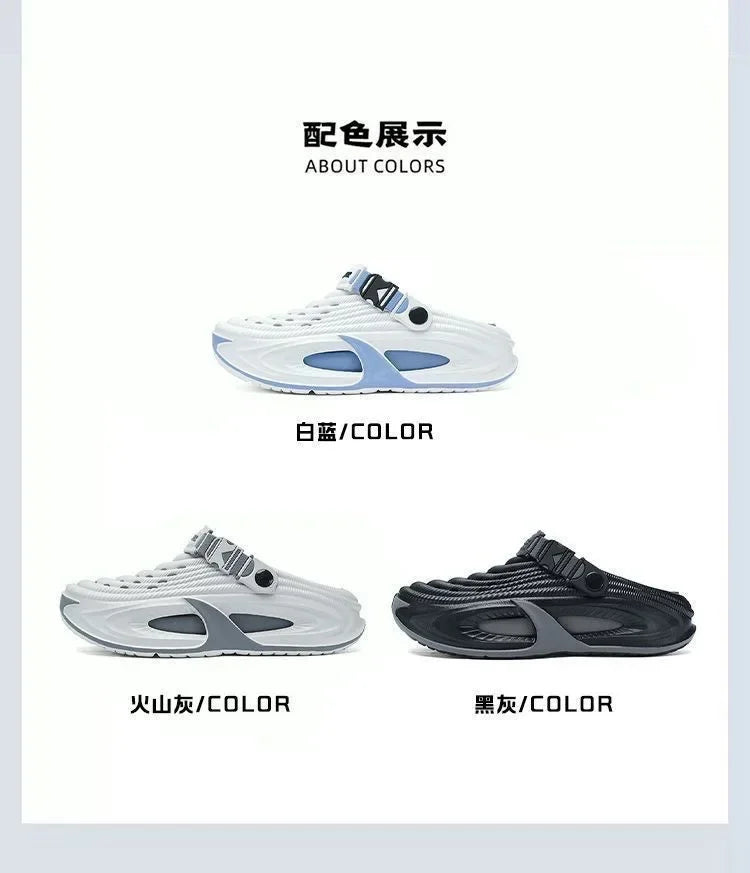 Mens Summer Clogs  Thick Sole Outdoor Beach Slides Non-slip Closed Toe Slippers For Men Women Driving Shoes Breathable Outdoor