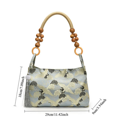 Shoulder Bags Tassel Decoration Embroidered National Style Hasp Sewing Thread 2026 Spring New Hot Sale Women's Handbags