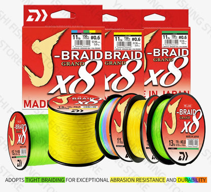 2026 Original X8DAIWA-J Braided Expedition 8 strands Fishing Line PE Super Line Sea Fishing wire 100/150/200/300/500/1000M Pesca