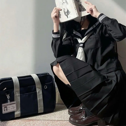 Japanese School Uniform Girls Plus Size Jk Suit Plus size Basic Sailor Uniform Women Long Sleeve Suit