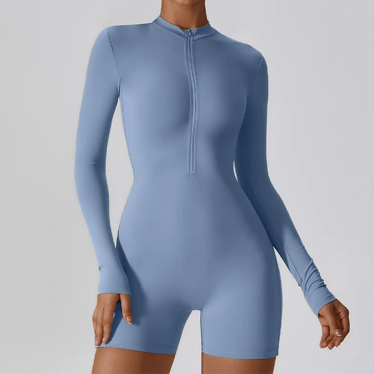Autumn Sports Jumpsuits Women's Tracksuit Short One-Piece Fitness Suits Gym Clothing Female Sexy Long Sleeve Workout Overalls