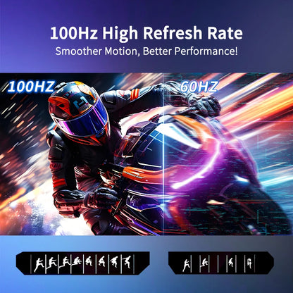 HGFRTEE Portable Monitor 18.5 Inch Computer Gaming Display 100Hz 100% sRGB FHD 1080P Screen for Laptop Holiday Gift PC PS4/PS5