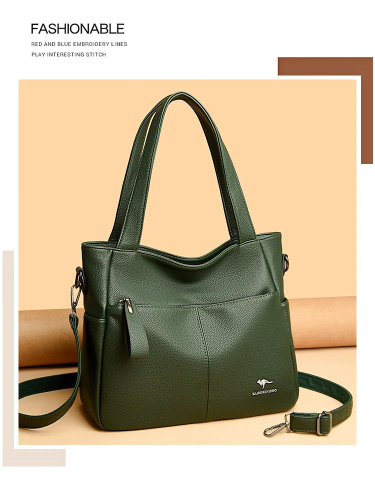 High Quality Soft Leather Shoulder Crossbody Bags For Women Large Capacity Luxury Bag Brand Designer Casual Handbag Sac A Main
