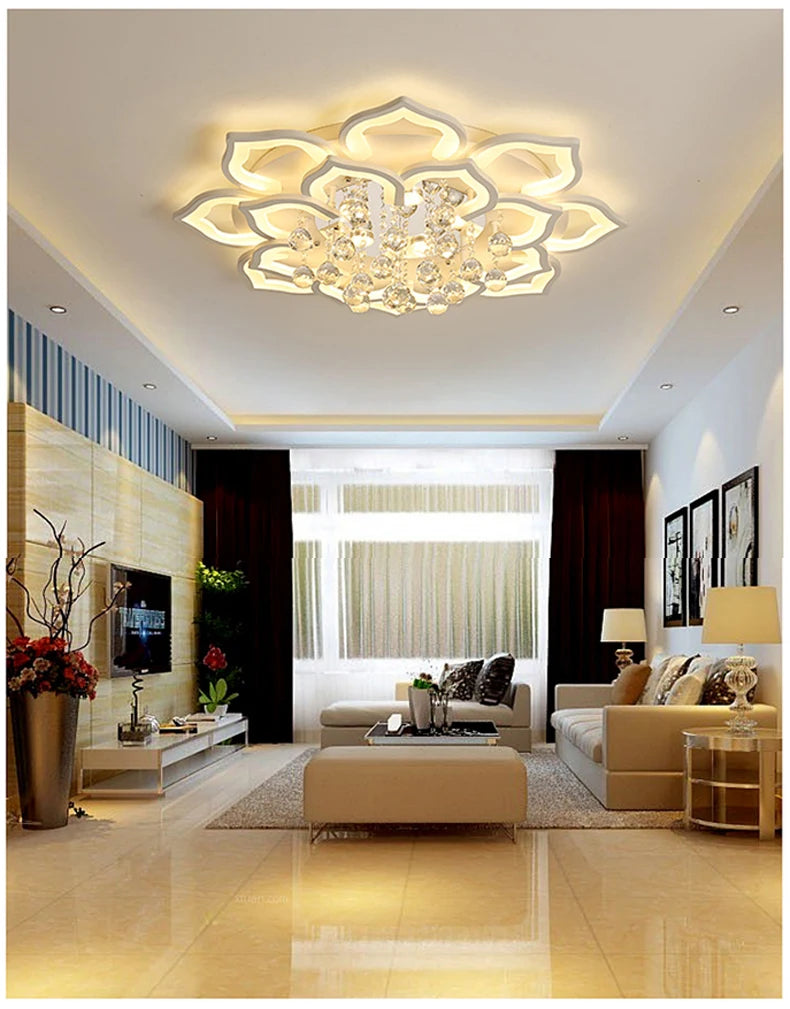Modern Crystal Chandelier Ceiling Chandeliers For Living Room Lamp Bedroom Kitchen Lustre Indoor Lighting LED Fixtures Lights
