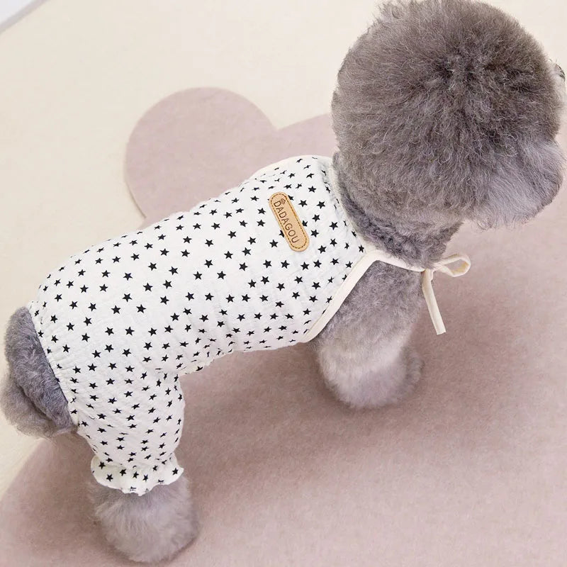 Dog Jumpsuit Pajamas Dog Clothes Summer Blue Beige Puppy All-In-One Tracksuit For Small Dogs Chiwawa Yorks Puppy Pijamas Onesie