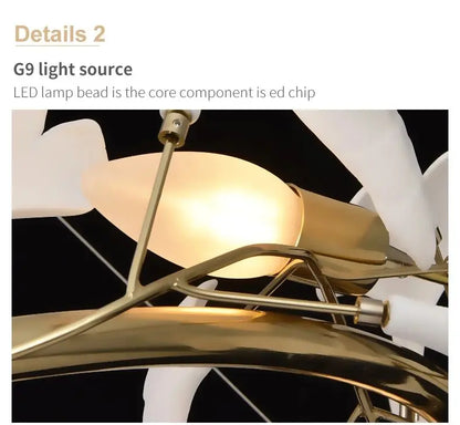 Staircase Ginko Leaf Chandelier Light For High Ceiling Staircase Loft Living Room Hotel Lobby Stairway Luxury Branch Chandeliers