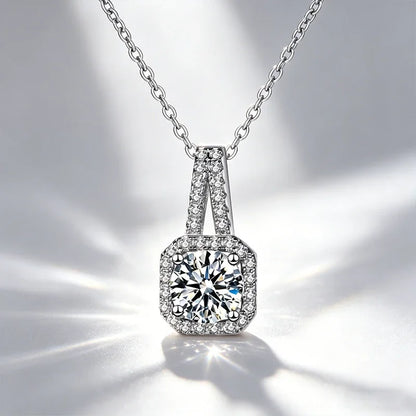 0.5ct-1.0ct VVS1 D Color Moissanite Necklace 925 Soild Sterling Sliver Chain with Certificate Fine Jewelry for Woman Jewelry