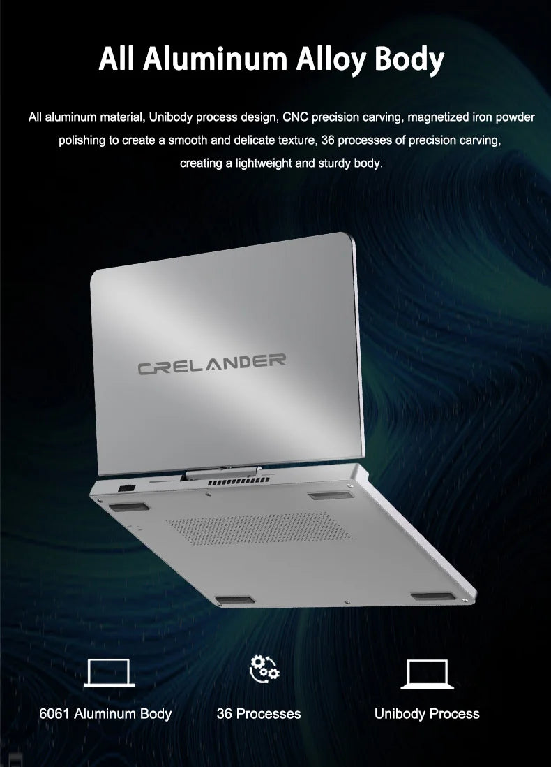CRELANDER P8 8 Inch Mini Laptop Touchscreen Rotating 360 Degree Intel Alder N150 12GB WiFi6 Notebook Tablet PC Protable Laptops