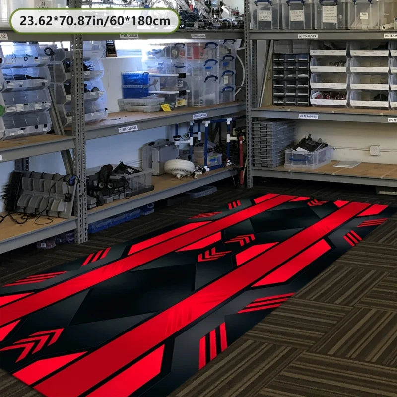 VIKAMA Stylish Motorcycle Display Rug: Non-Slip, Durable Motorcycle Parking Mat for Hallways and Corridors—Home Decor