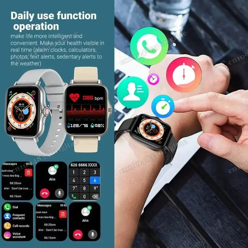 2026 New Smart Watch Android Phone 1.44''Inch Color Screen Bluetooth Call Blood Oxygen/Pressure Monitoring Smart Watch Women Men