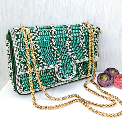 Nigeria Distinguished Green And Elegant Women's Designer High Heels And Bag Set, Fashionable Fishmouth Shoes In Nigerian Style