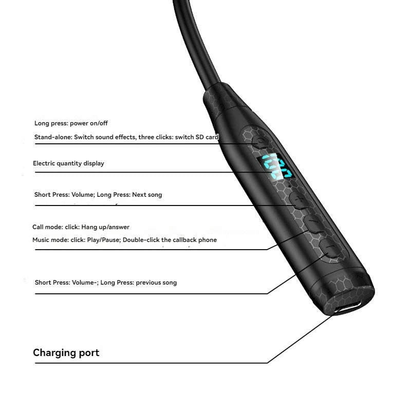 New Large Capacity Bluetooth Neckband Wireless Earphones for Sports And Running