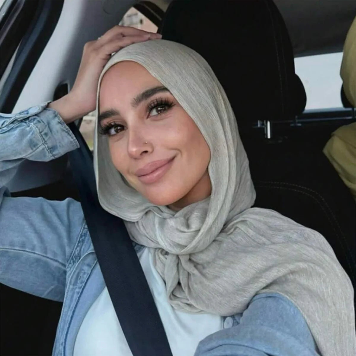 Fashion Crinkle Cotton Royan Hijab Scarf for Muslim Women Islamic Long Soft Shawls Wraps Short Tassel Bufanda Accessories