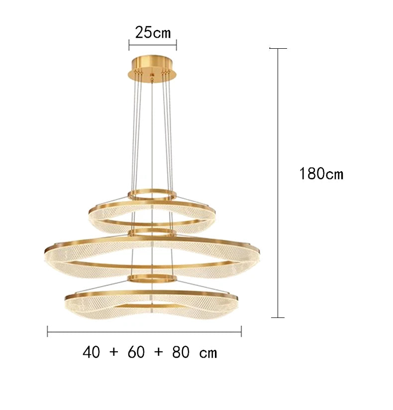 Modern ring stairs led lights pendant light lamps for living room led Chandeliers for dining room hanging light indoor lighting