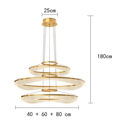 Modern ring stairs led lights pendant light lamps for living room led Chandeliers for dining room hanging light indoor lighting