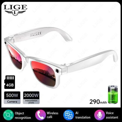AI Smart Glasses with 8MP Camera Video Recording 100+ Languages Translation Sunglasses Bluetooth Call Music Play Men Women 2026