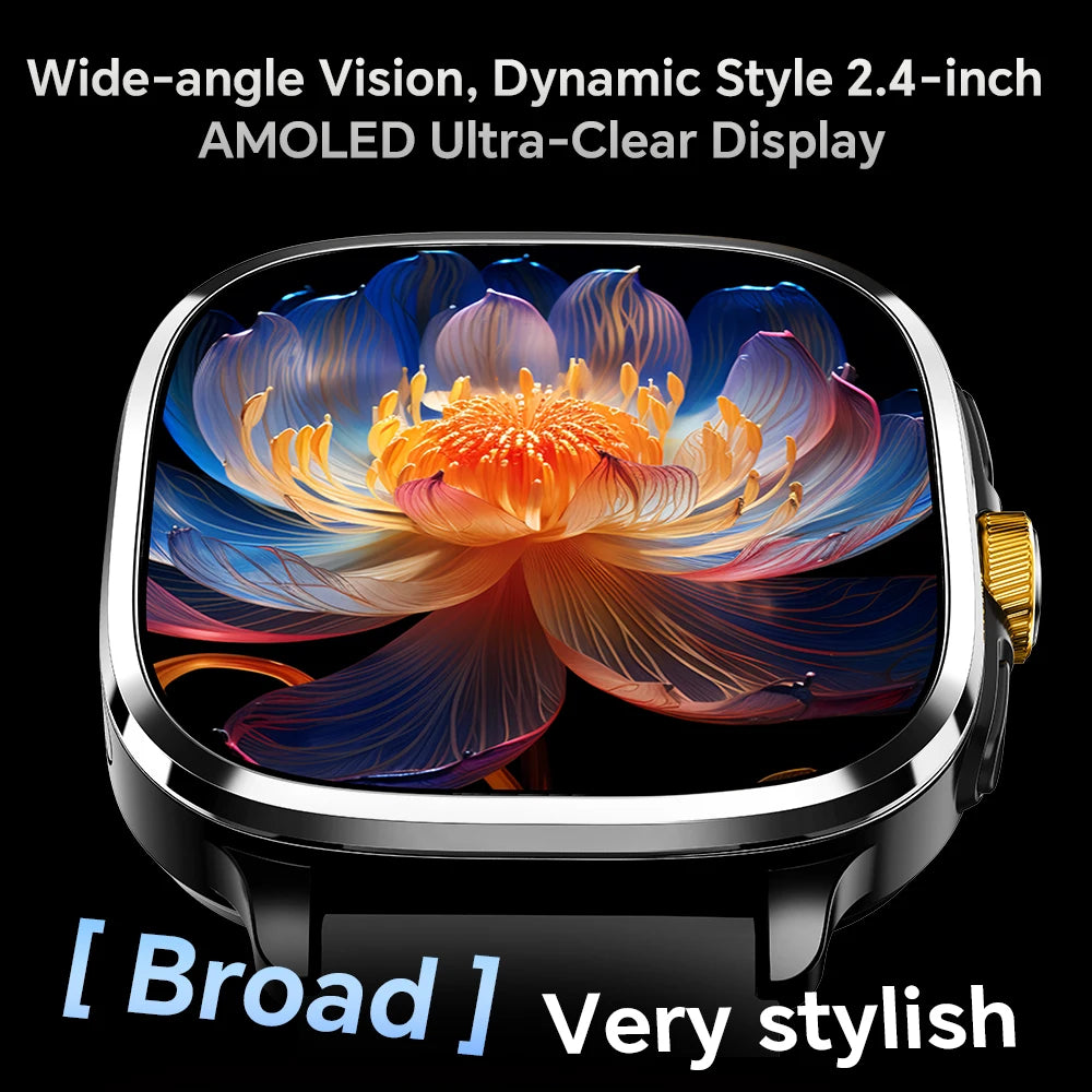Global Version Smartwatch 2.4 inch Amoled Screen insert Sim Card GPS WIFI 190° Rotating Camera Game Android 13.0 Smart Watch
