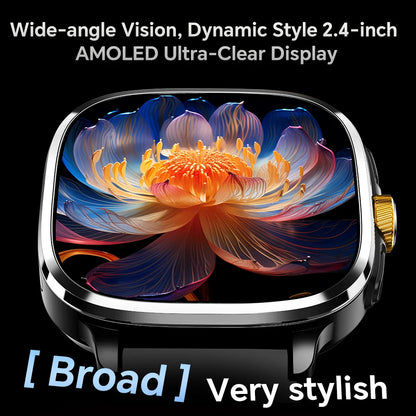 Global Version Smartwatch 2.4 inch Amoled Screen insert Sim Card GPS WIFI 190° Rotating Camera Game Android 13.0 Smart Watch