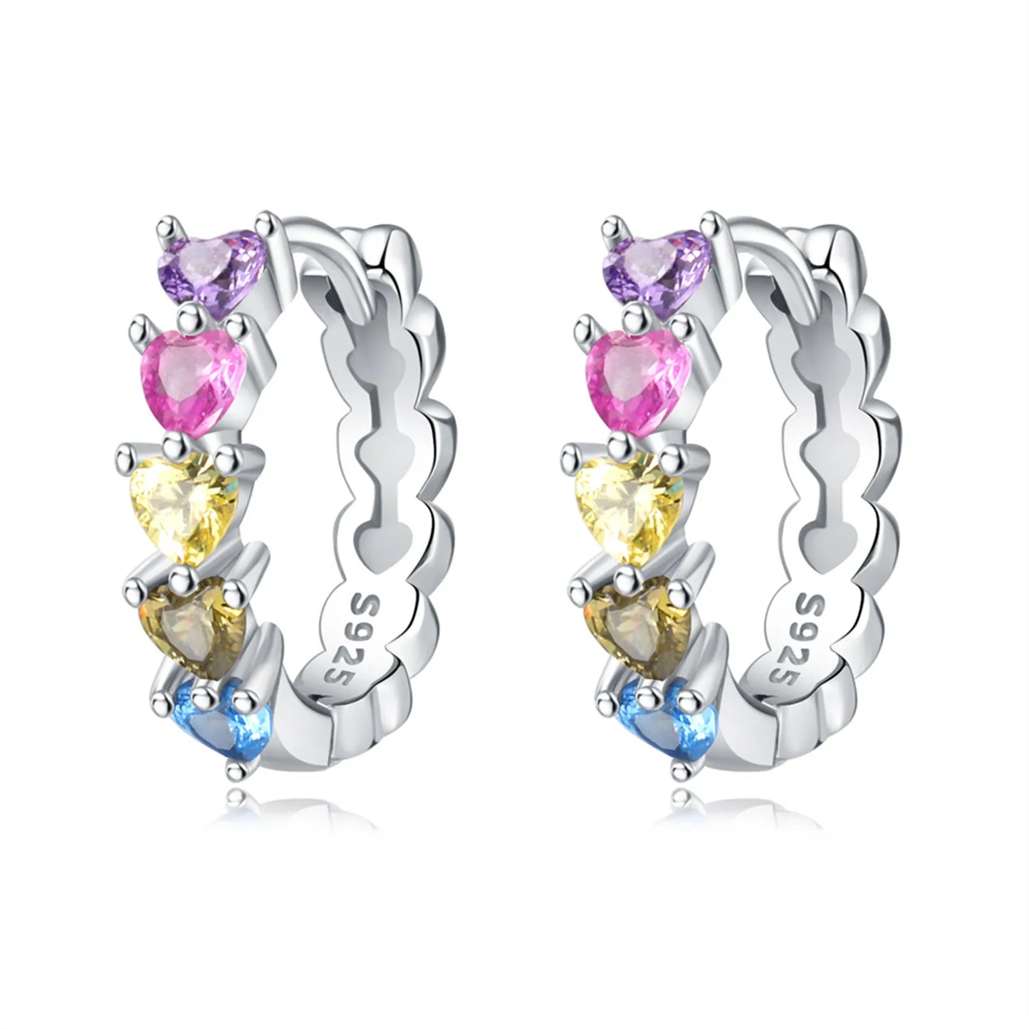 925 Sterling Silver Star Moon Heart Shape Earrings Jewelry Versatile Hoop Earrings For Women Jewelry Fine Birthday Party Gifts